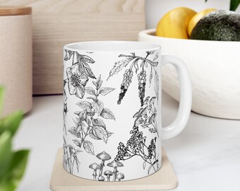 Poisonous Plants Mug, 11oz Ceramic Mug, Witchy Gift, Botany Gift