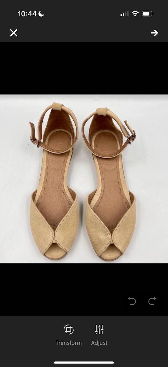Ankle Strap Tan Peep Toe Sandals FROH FEET Women Peep-Toe Chunky Heeled Sandals For Women (Beige, 2)
