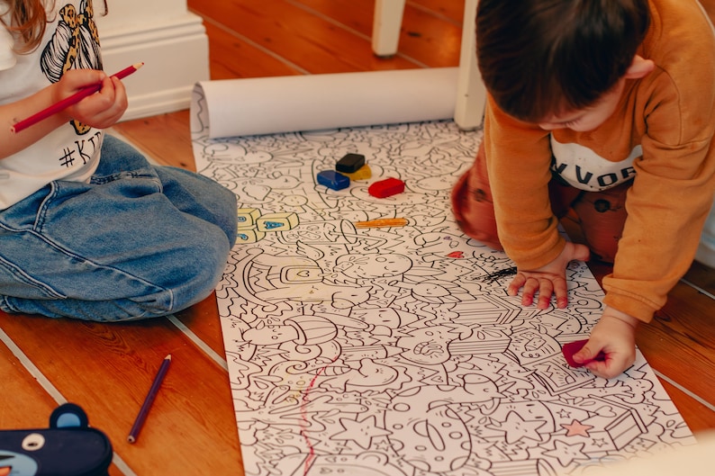 Malrolle für Kinder Zeichnungsrolle Für Kinder Papierrolle für Kinder Geschenk für Kinder Geburtstagsgeschenk Gemeinsam ausmalen image 4