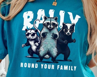Funny Unhinged & Feral T-Shirt, Raccoon Possum Skunk Shirt, Animal Lover Gift, Comfort Colors® Tee, Nature Inspired, Wildlife Enthusiast Tee