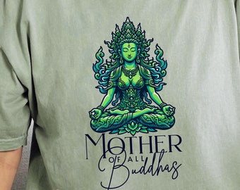 Green Tara T-Shirt, Buddha Lover, Spiritual Gift for Buddhists, Meditation Pose Shirt, Comfort Colors® Tee, Yoga Enthusiasts, Inspirational