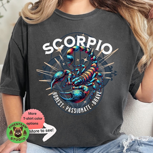 Scorpio Scorpion Zodiac T-shirt, Horoscope Symbol Traits Tee Astrology Lover gifts, Comfort Colors tshirts Birthday shirts, Unisex t-shirts
