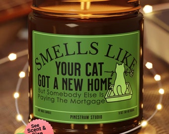 Funny Cat New Homeowner Scented Soy Candle, Housewarming Gift, Realtor Closing Gift, Unscented, Cat Lover Candle, Pet Parent, New Beginnings