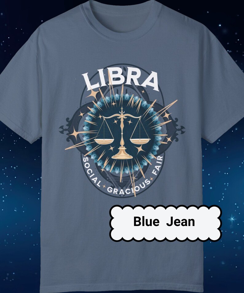 Unisex Jersey Short Sleeve Tee, Zodiac Tee, Libra T-Shirt, Zodiac Sign Tee, Super Soft 9 Sizes main image 1