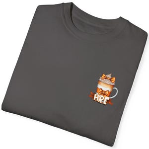 One More Sip 'Til HRE T-shirt, Pumpkin Spice Latte Tee, ABA Therapy Shirt, Pocket Design, Cozy Fall Vibes, Coffee Lover Gift image 8