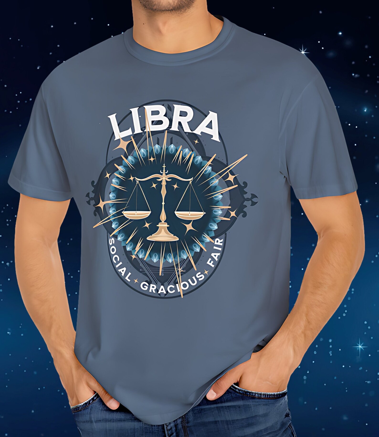 Unisex Jersey Short Sleeve Tee, Zodiac Tee, Libra T-Shirt, Zodiac Sign Tee, Super Soft 9 Sizes main image 0