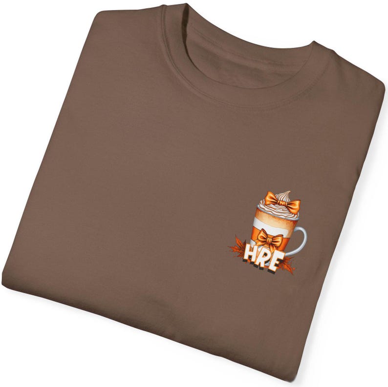 One More Sip 'Til HRE T-shirt, Pumpkin Spice Latte Tee, ABA Therapy Shirt, Pocket Design, Cozy Fall Vibes, Coffee Lover Gift image 2