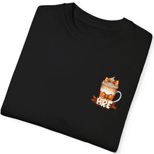 One More Sip 'Til HRE T-shirt, Pumpkin Spice Latte Tee, ABA Therapy Shirt, Pocket Design, Cozy Fall Vibes, Coffee Lover Gift image 10