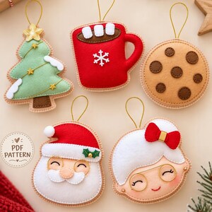 Christmas Felt Ornament Sewing Patterns PDF: Holiday Cookie Collection