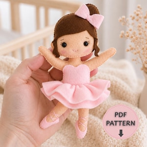 Felt Ballerina Doll Pattern PDF, DIY Sewing Template for Baby Mobile