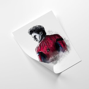 Tom Holland, ritratto di Spider-Man, stampa artistica tradizionale, formato A4, carta ruvida di alta qualità, film Marvel