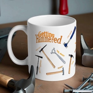 Immer gehämmert Keramikbecher, Arten von Hämmern, Geschenk für Papa, Home Portfolio, Vatertag