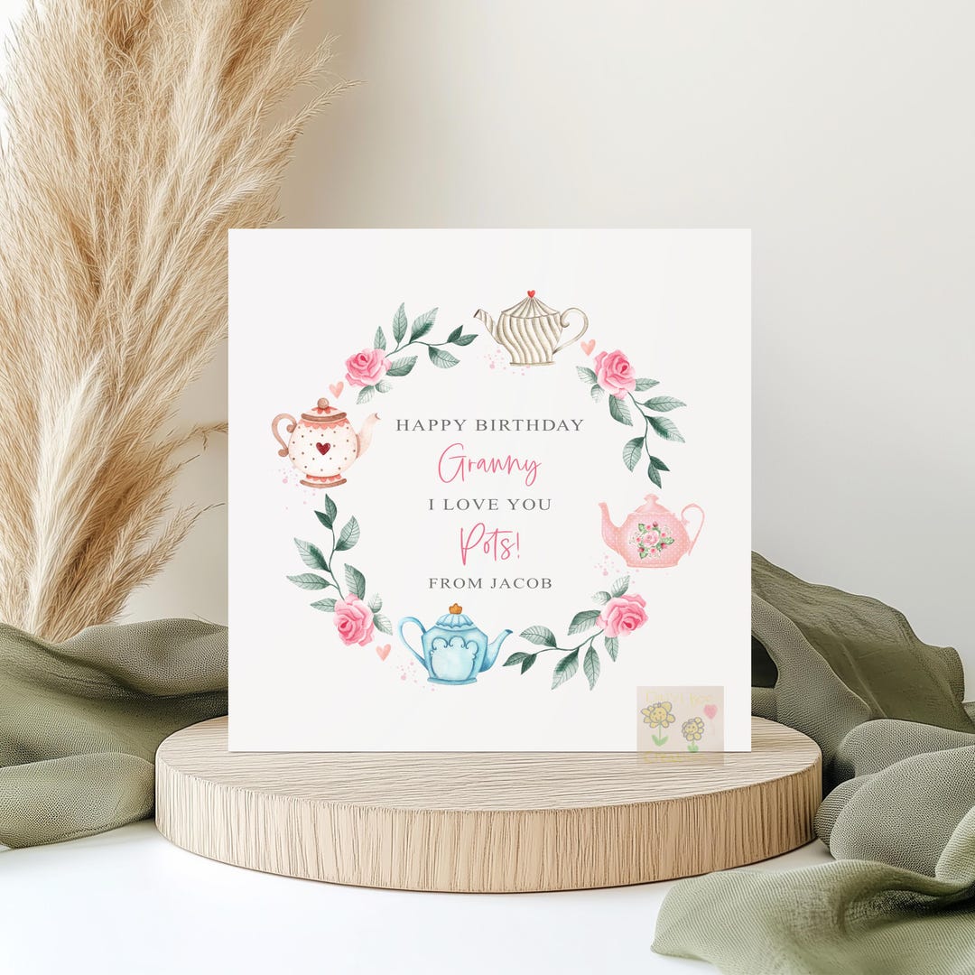 Personalised Teapot Design Birthday Card, Love You Pots Teapots Card ...