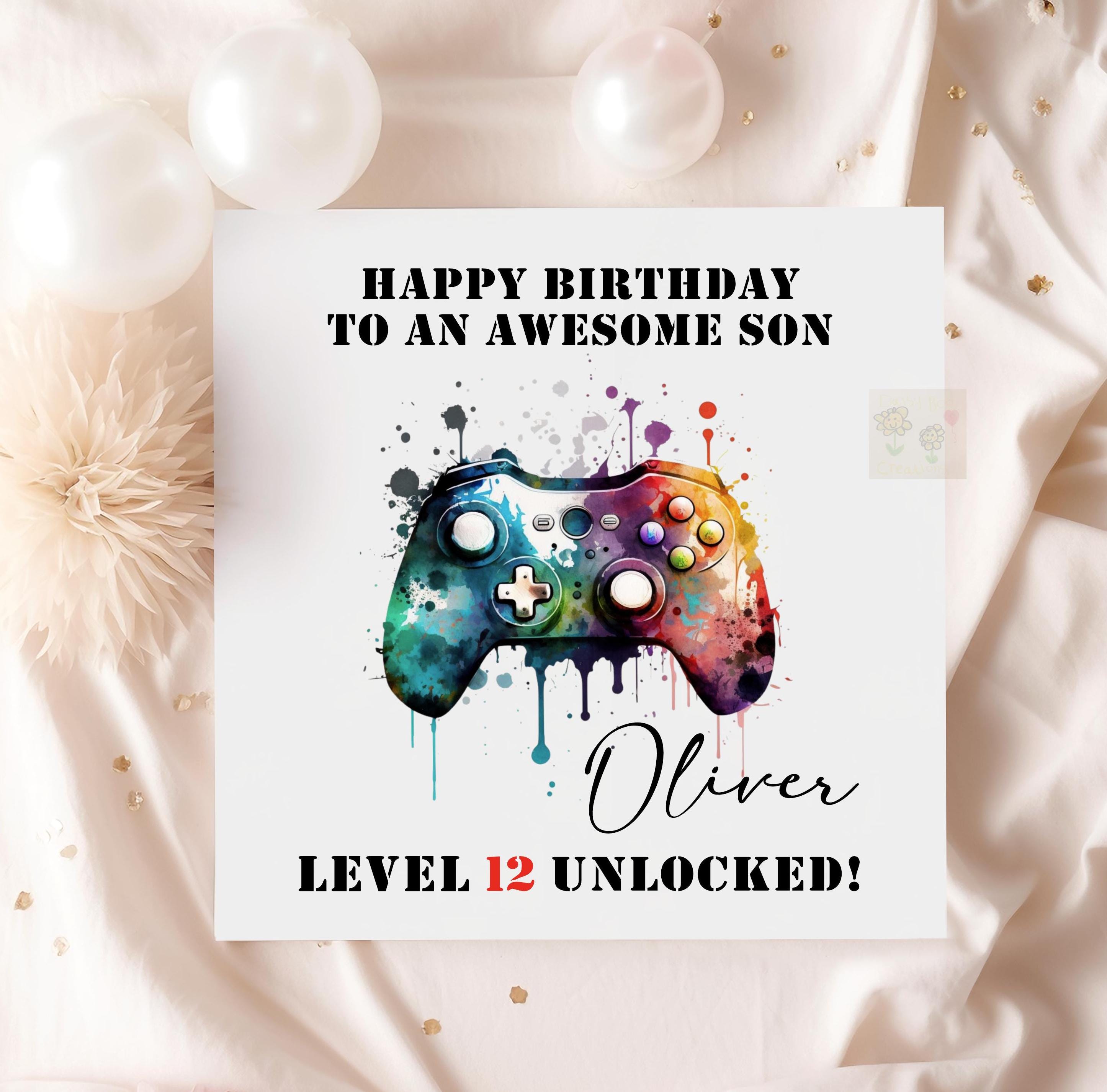 Personalised Gaming Birthday Card – Customizable For Gamer Son, Nephew, Brother, Grandson