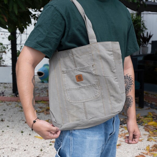 Upcycled Tote Bag, Reworked Bag, Shoulder Bag, Travel Tote Bag, Handmade Sustainable Tote