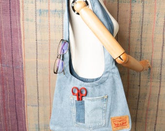 Custom upcycled shoulder bag