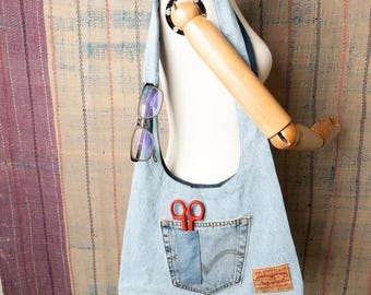 Custom upcycled shoulder bag