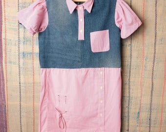 Camisa vaquera de retazos personalizada / Polo híbrido