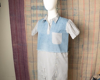 Camisa vaquera de retazos personalizada.