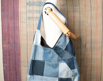 Custom upcycled hobo bag
