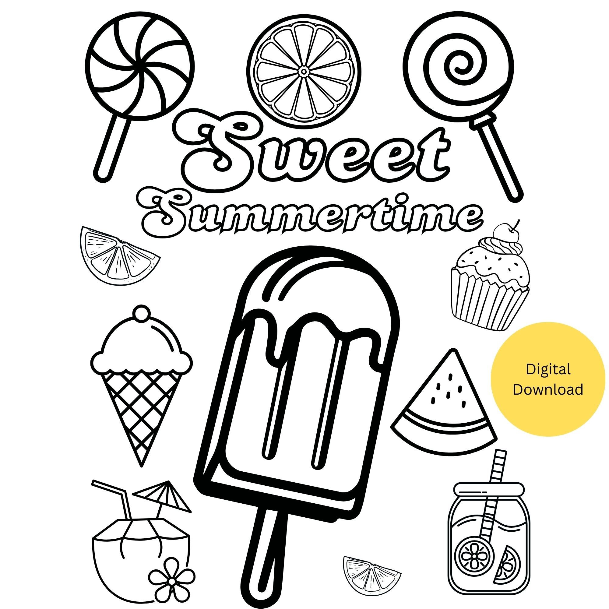 Summer Coloring Pages - Etsy