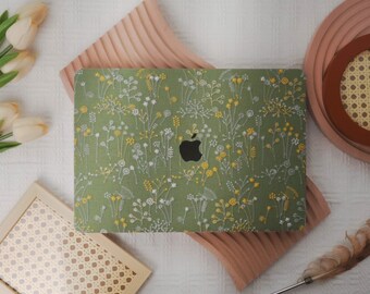 Dandelion Flower Embroidery leather macbook Case New MacBook Air15 Simple Protective Hard macbook pro 14m3 air13m2 macbook pro13 m1 pro16 m3