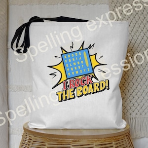 Bolsa de mano para autismo I Rock the Board!, regalo para personas con autismo que no hablan ni hablan, portapapeles con letras, regalo para necesidades especiales, bolsa de mano para concienciar sobre la apraxia