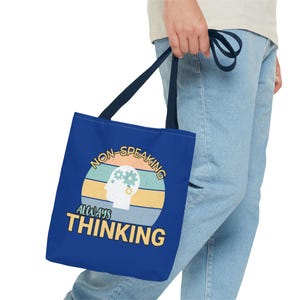 Bolsa de mano para autismo que no habla y siempre piensa, regalo para autismo no verbal, portacartas, regalo para necesidades especiales, bolsa de mano para concienciar sobre la apraxia