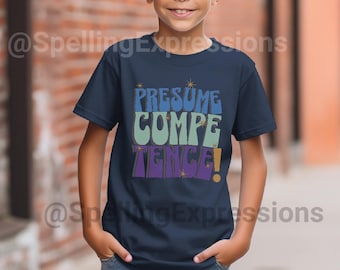 ¡Presuma competencia! Defensa de la discapacidad con necesidades especiales, camisa de niño niña, autismo S2C, regalo de síndrome de Down, camiseta de algodón Kids Heavy eco US