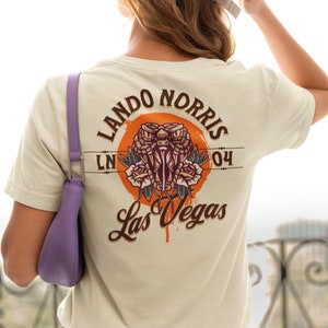 Camiseta unisex de edición especial "Venomous" de Lando Norris - Camisa gráfica con cabeza de serpiente de cascabel F1 - Top Norris Las Vegas Edition