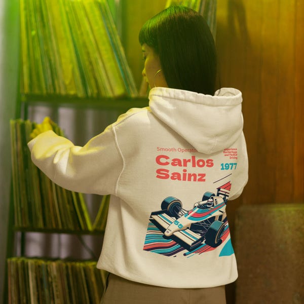 Carlos Sainz ""Heritage Edition"" Hoodie - Retro Racing Grafik-Sweatshirt."