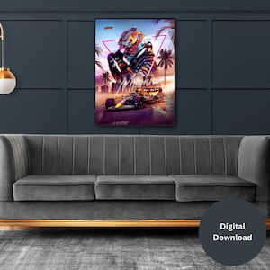 Red Bull Formula 1 Poster Digital Download Max Verstappen Miami GP Print F1 Wall Art