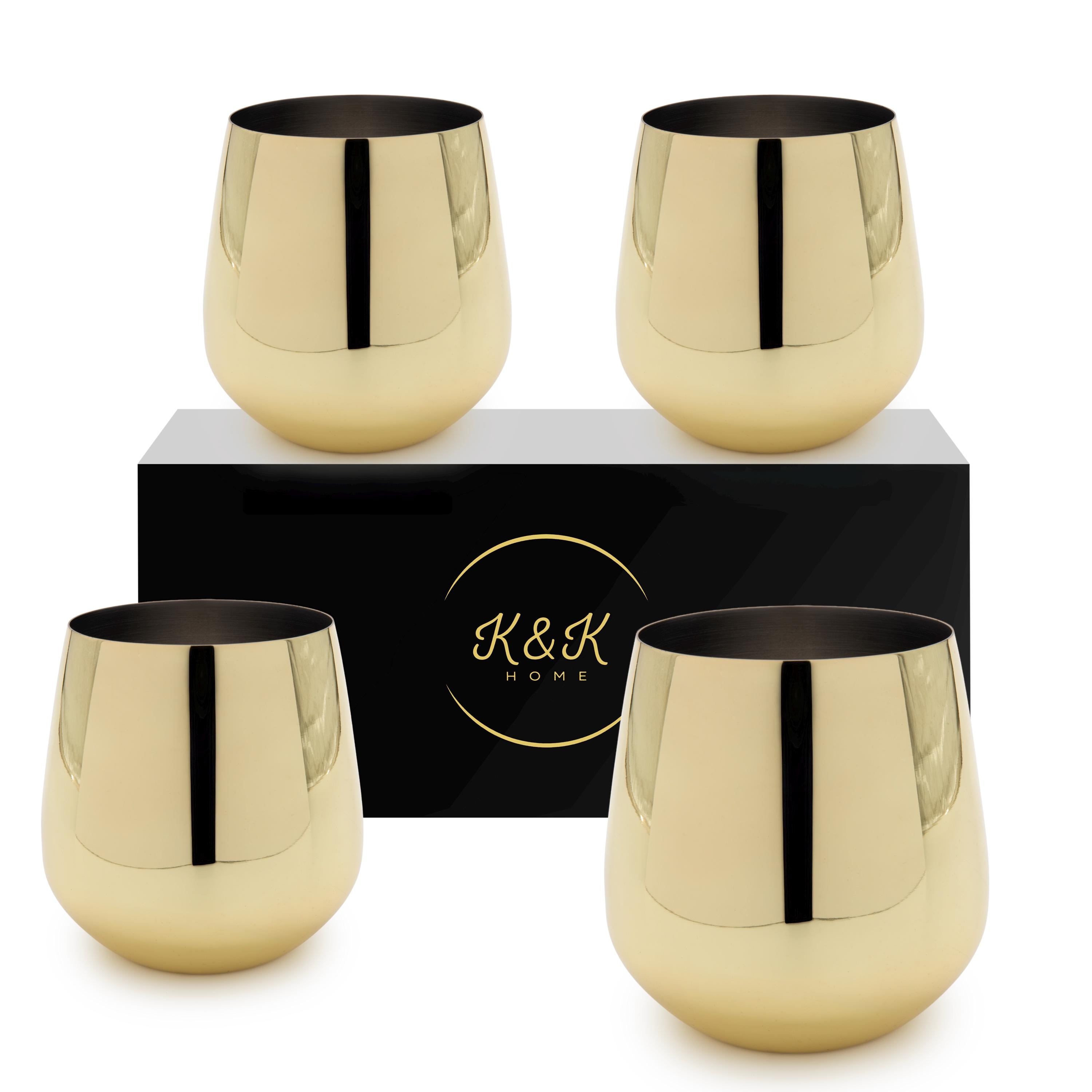 Gold Stainless Steel Wine Glass - Etsy