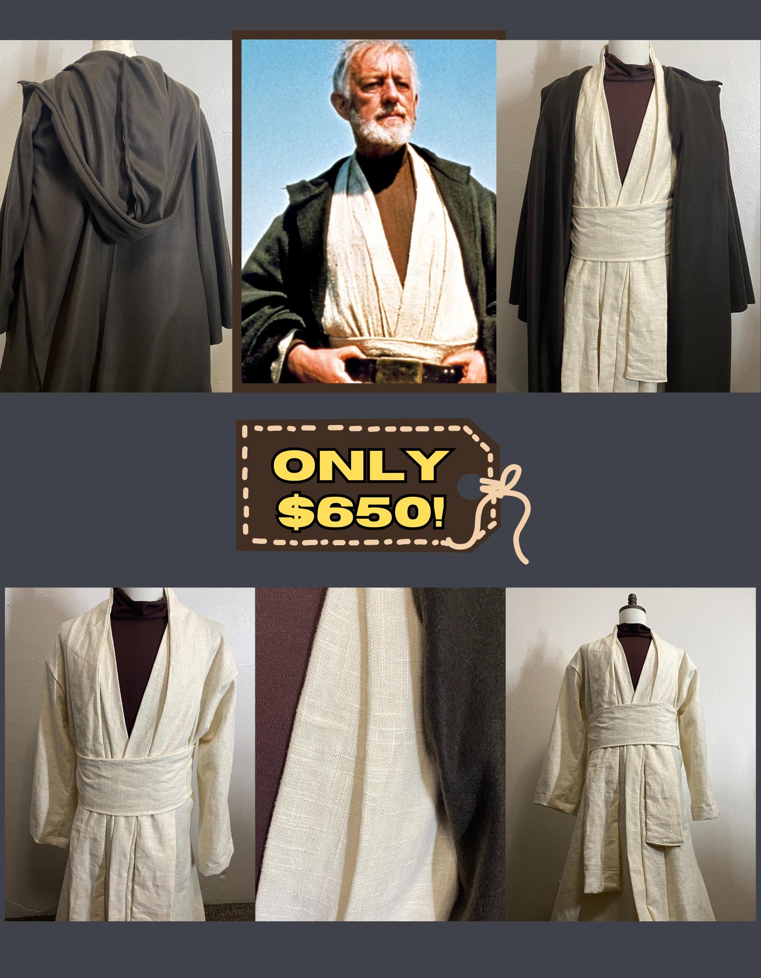 Ben Kenobi ANH Cosplay Set! Robe, Tunic, Tabard, Fabric Belt, fleece and linens, star wars costume