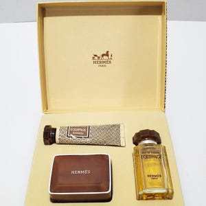 Vtg Hermès Equipage Mini Perfume 0.33 fl. oz. Soap After Shave Gel Gift Box