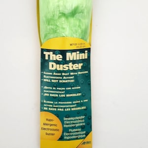 Vtg The Mini Duster Green Electrostatically Charged NEW 9&quot; Arden Companies