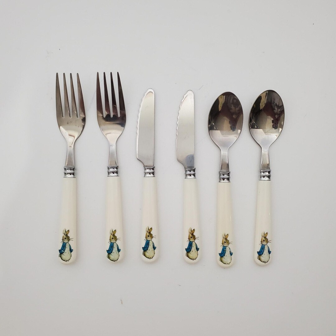 Peter Rabbit Spoon England Peter Rabbit Pottery Barn Kids Three Piece Utensil Set Fork Knife Spoon ...