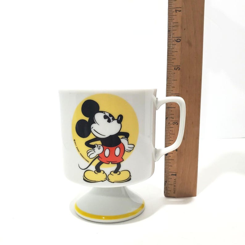 Taza de café de cerámica vintage de 8 oz con pedestal de Mickey Mouse de Walt Disney imagen 2