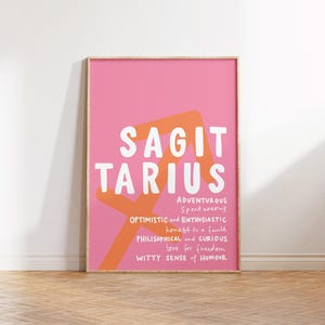 SAGITTARIUS Print Zodiac Poster Star Sign Wall Art SAGITTARIUS Wall Art Trendy SAGITTARIUS Poster Zodiac Sign Print Digital Download