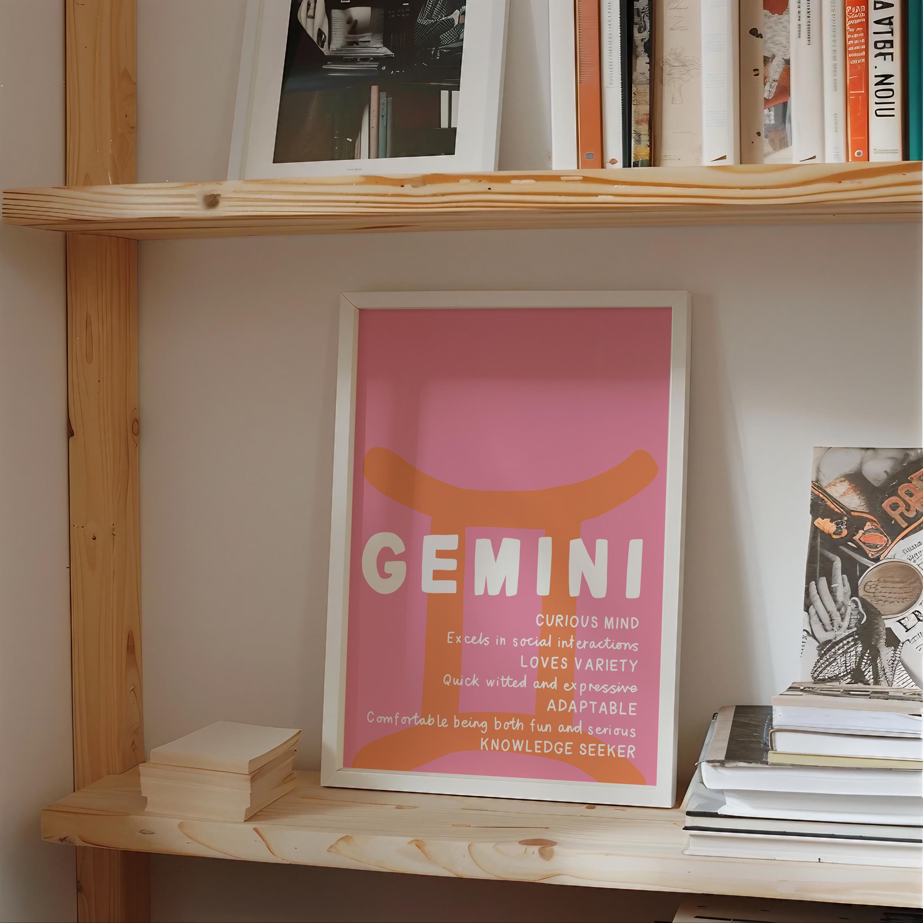 GEMINI Print Zodiac Poster Star Sign Wall Art Pisces Wall Art Trendy ...
