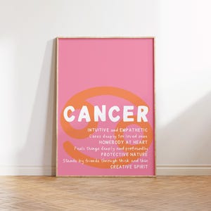 CANCER Print Zodiac Poster Star Sign Wall Art Cancer Wall Art Trendy Cancer Poster Zodiac Sign Print Digital Download