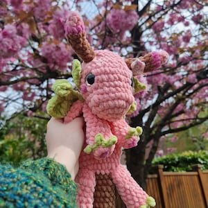 Crochet Pattern: Sakura Snuggler - Cherry Blossom Dragon