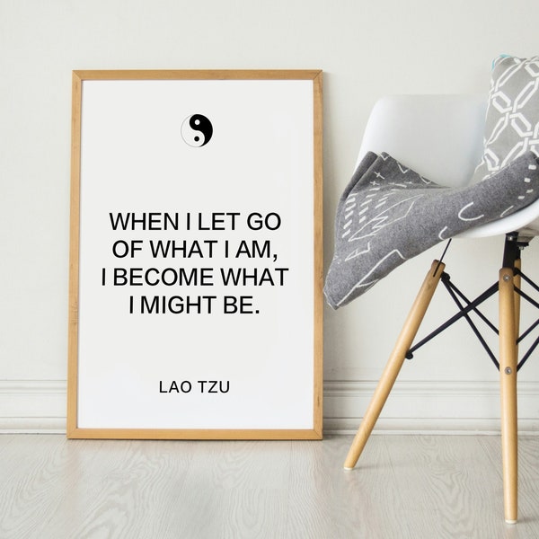 Let go and Become | Taoist Quote Print | Taoist Wall Art | Taoist Print | Inspirational Quote | Digital Print | Digital Download | Taoism