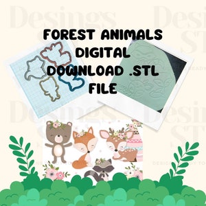 cookie cutter and stamp,  forest animals