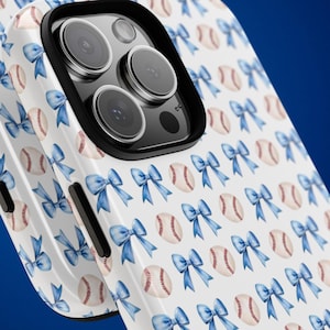 Handyhülle, Baseball Blau Bögen Design für Sportfans, Schutzhülle, Einzigartige Geschenkidee, Zubehör für Baseball-Liebhaber, Tough Cases