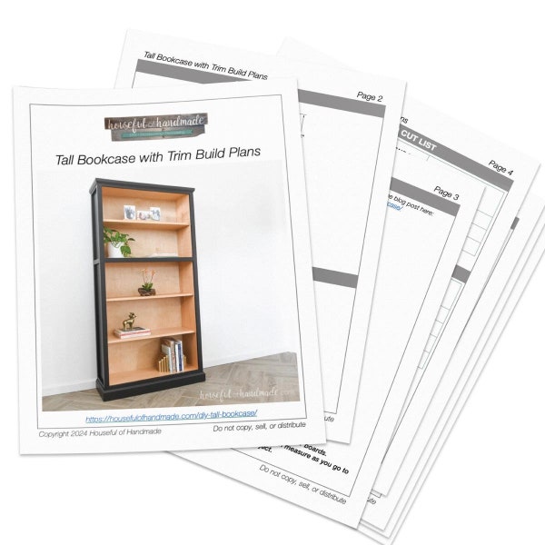 Tall Bookcase Woodworking Plans - Easy DIY Bookshelf PDF Plans