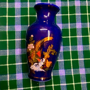Cobalt Blue Gilded Gold Vase - Etsy
