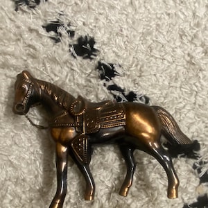Vintage Bronze Copper Cast Metal Horse Figurine Statuette Sculpture 4-1/2&quot; tall