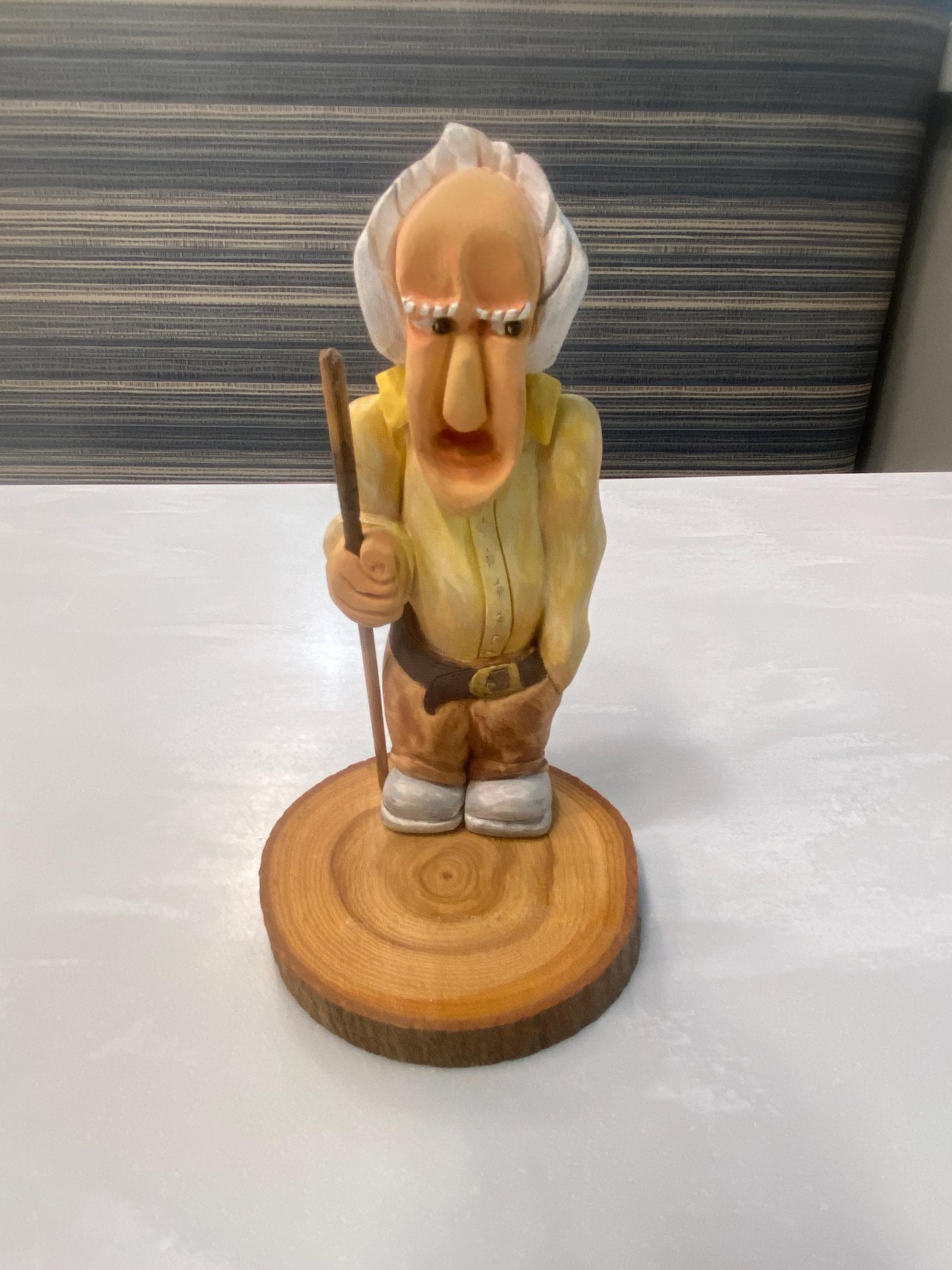 Figurine Hillbilly Old Man Bobblehead – Pêcheur Avec Canne – Résine/bois – Occasion
