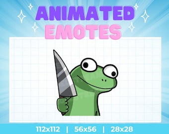 Lizard Meme Angry Knife Animated Emote: Funny Twitch, Kick, Discord, etc (Instant Download)